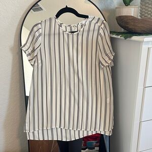 DR2 Black and White Striped Blouse